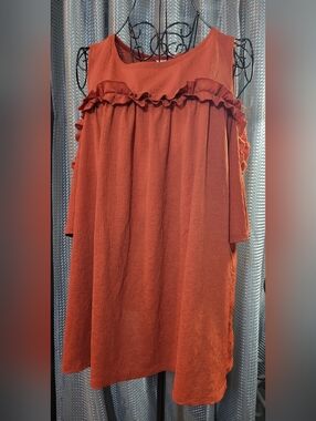 LC Lauren Conrad Rust Cold-Shoulder Tunic